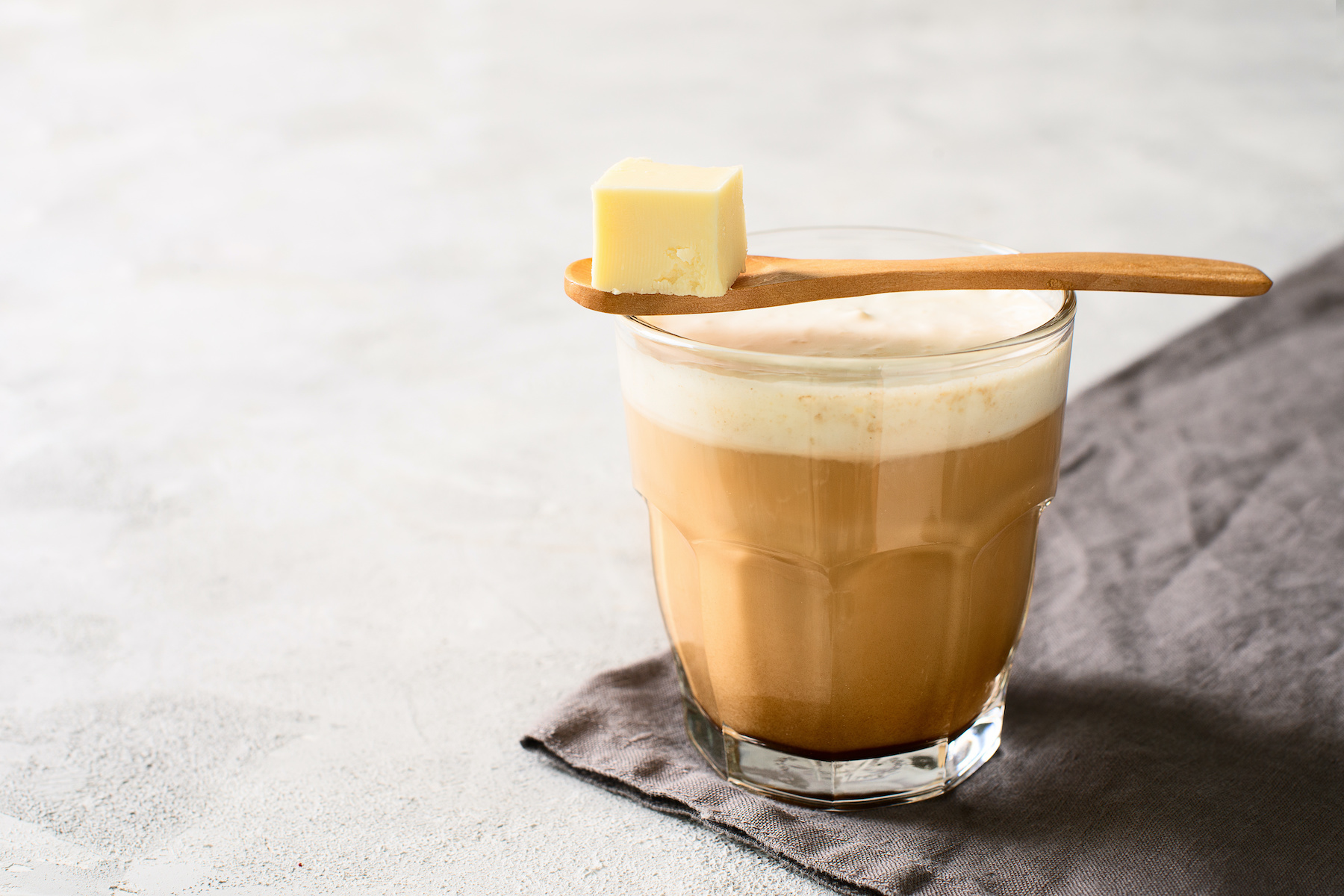A cup of bulletproof coffee is a keto friendly breakfast